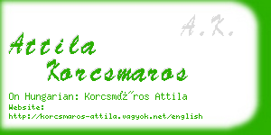 attila korcsmaros business card